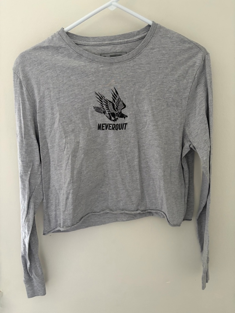 NeverQuit Gray Long Sleeve Graphic Tee